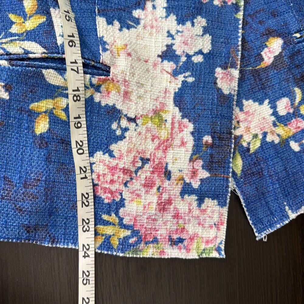 Soft Surroundings Jacket Womens 10 Floral Spring Blazer Career Snap Button Blue - Picture 9 of 10